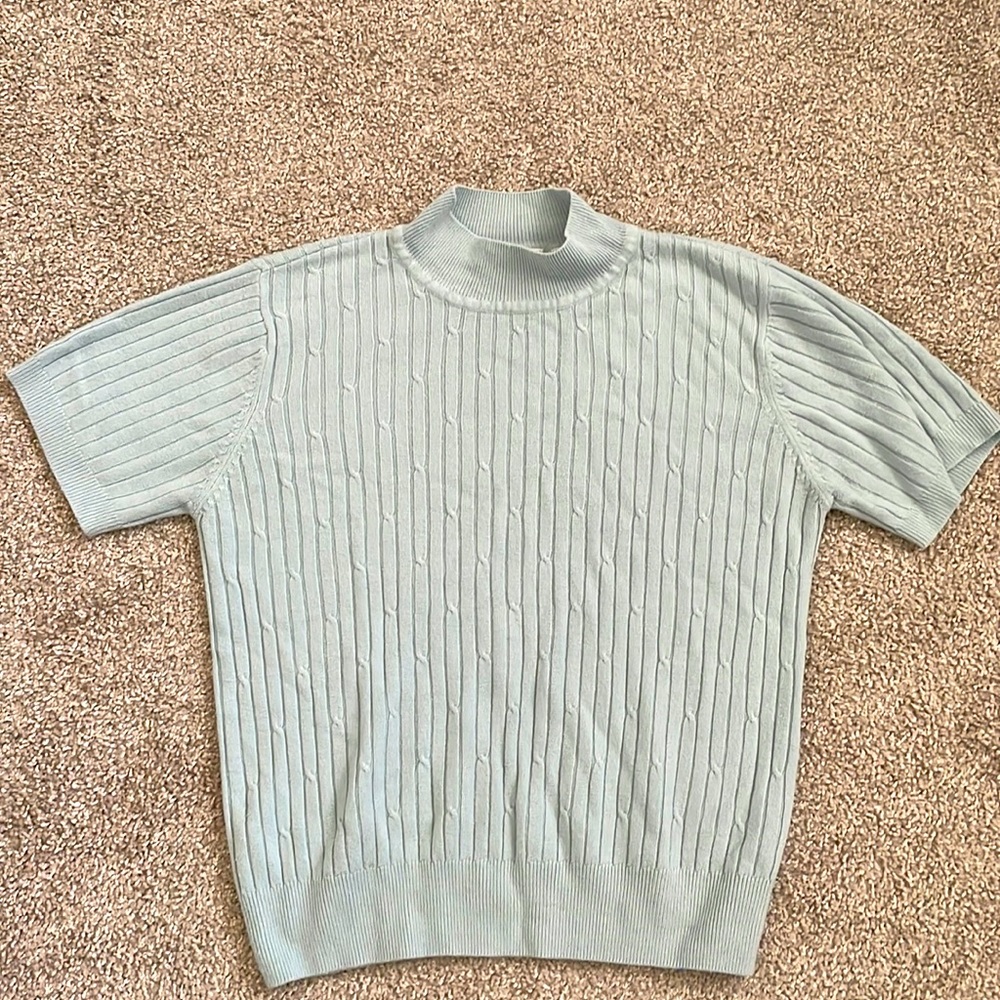 Mock Neck Woven Top